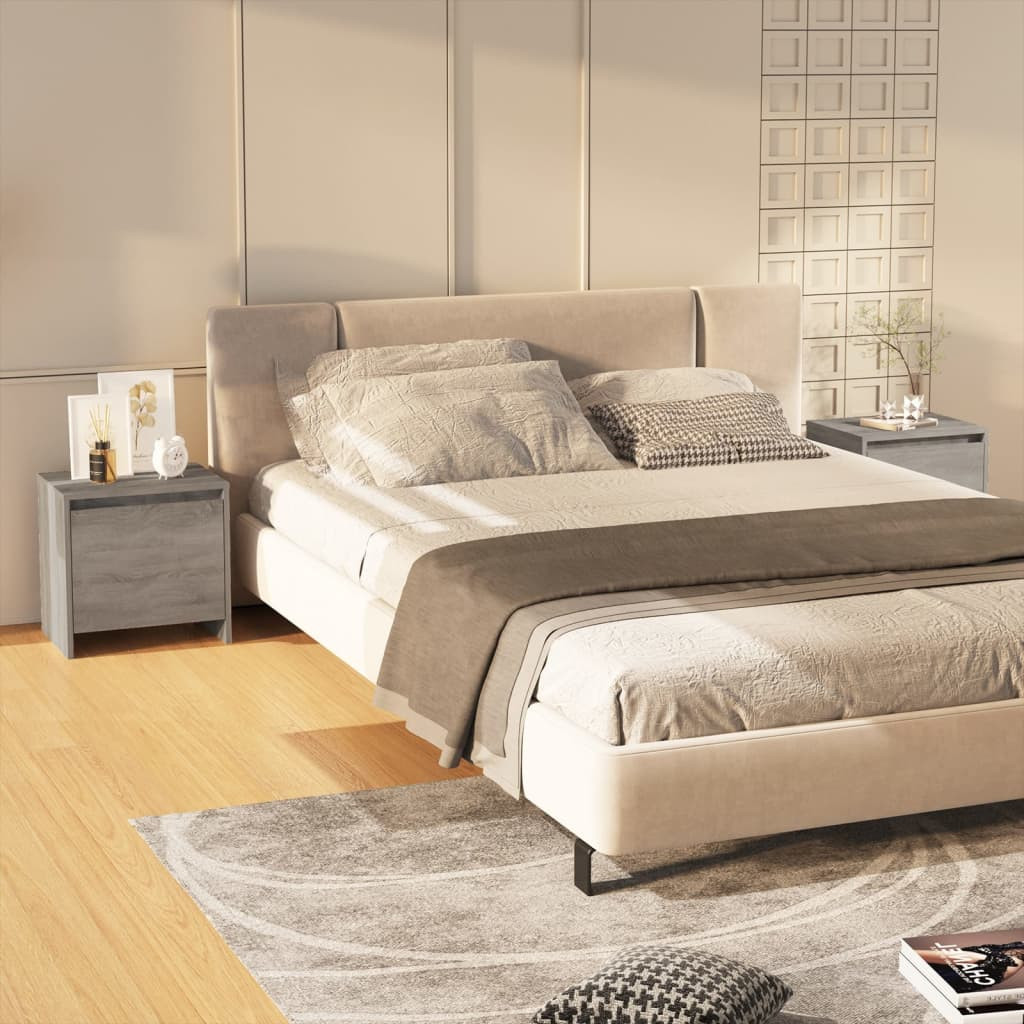 vidaXL Nachttische 2 Stk. Grau Sonoma 45x34x44,5cm Holzwerkstoff