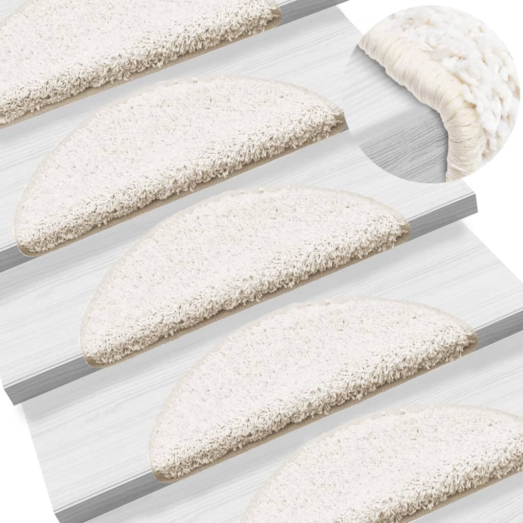vidaXL Stufenmatten 10 Stk. 56x17x3 cm Weiß Halbrund