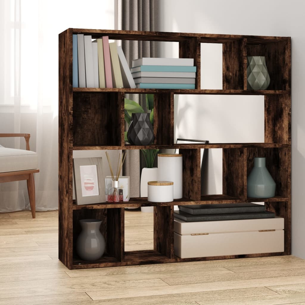 vidaXL Bücherregal/Raumteiler Räuchereiche 105x24x102 cm