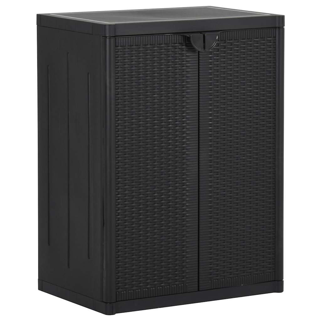 vidaXL Gartenschrank Schwarz 65x45x88 cm PP Rattan-Optik