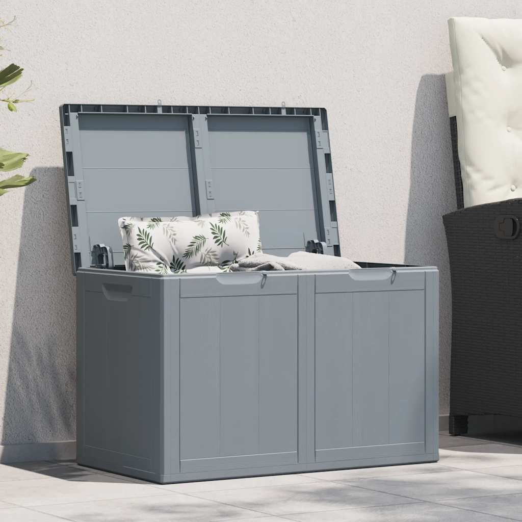 vidaXL Garten-Aufbewahrungsbox 180 L Grau PP-Holzoptik