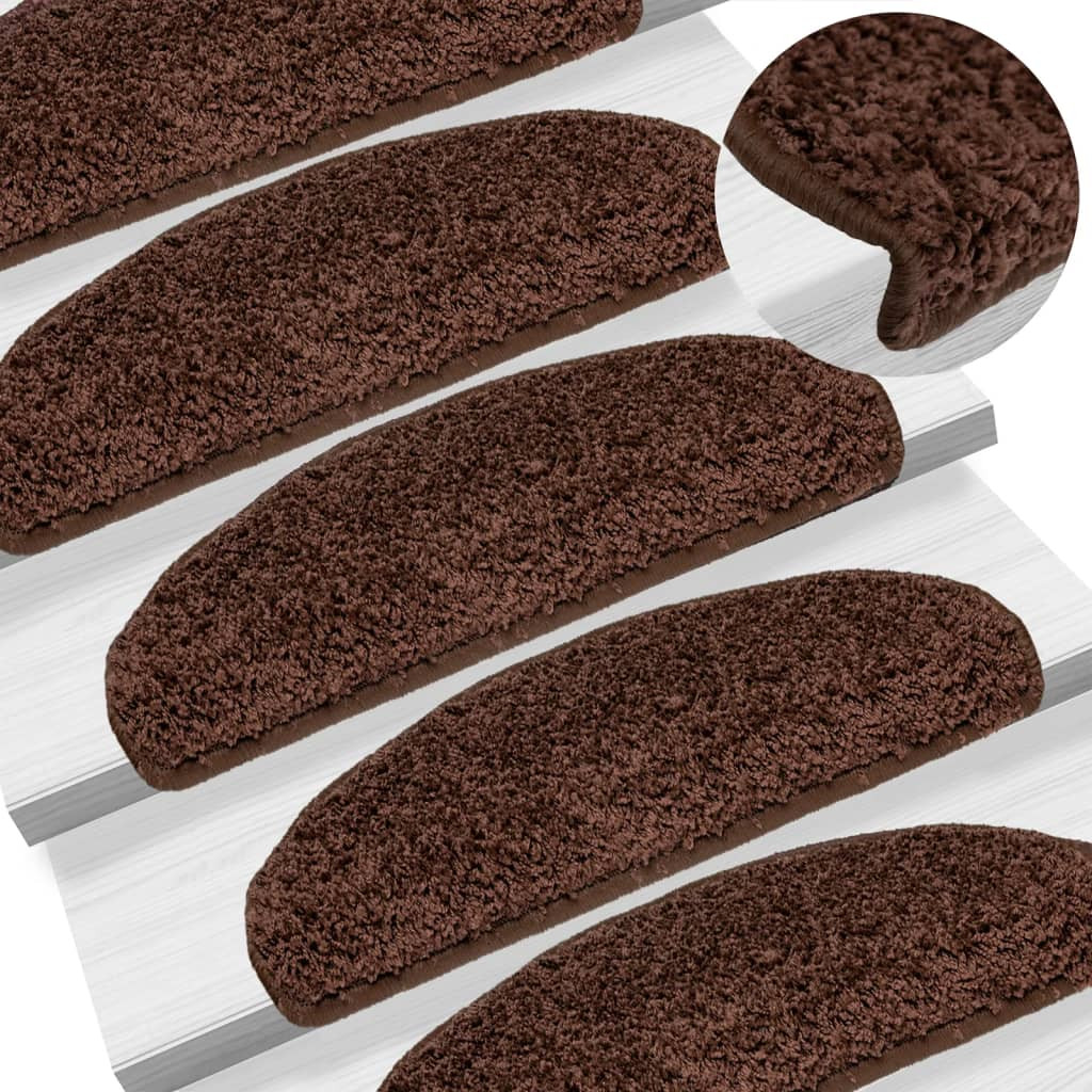 vidaXL Stufenmatten 10 Stk. 65x21x4 cm Braun Halbrund Groß