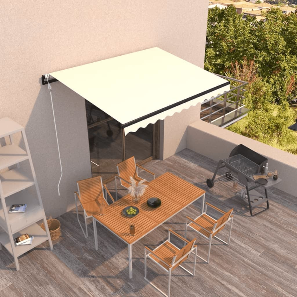 vidaXL Markise Automatisch Einziehbar 400x300 cm Creme