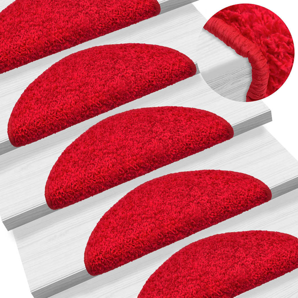 vidaXL Stufenmatten 10 Stk. 56x17x3 cm Rot Halbrund