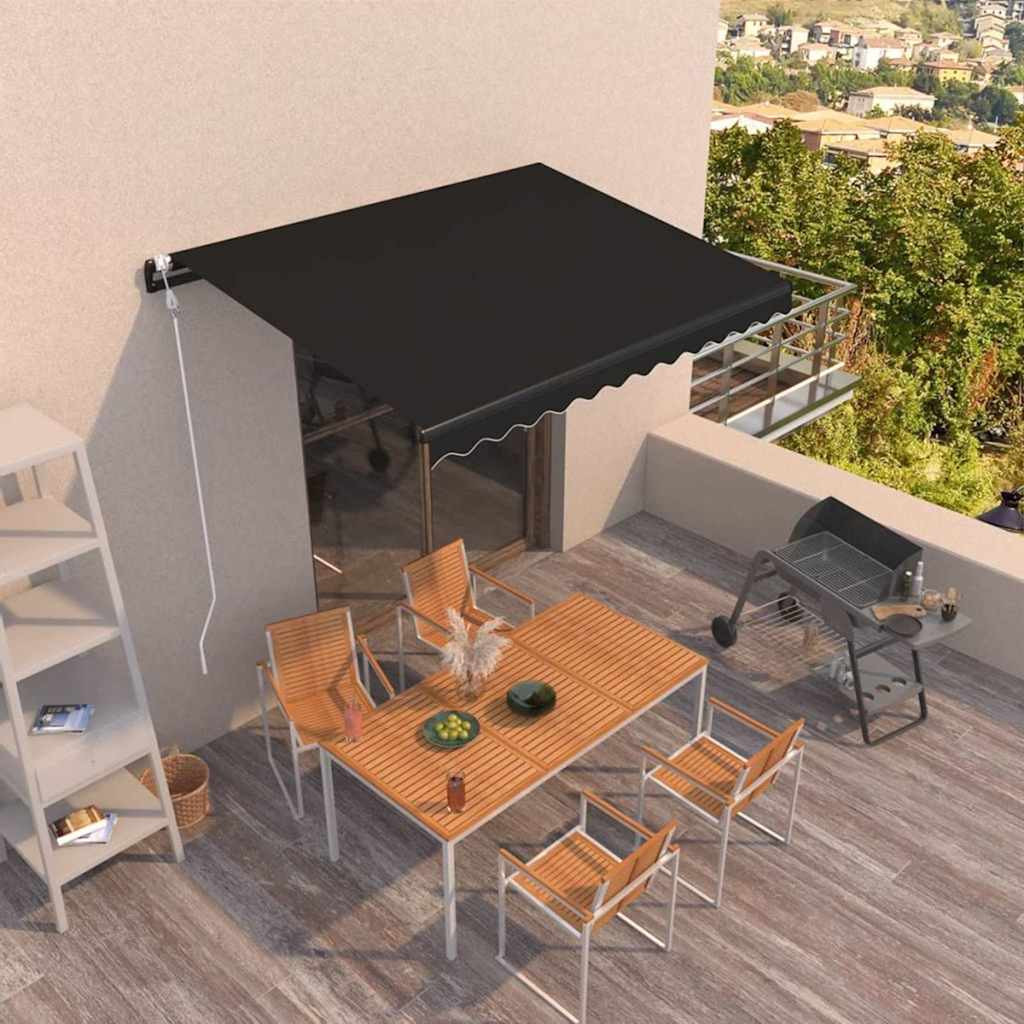 vidaXL Markise Automatisch Einziehbar 350x250 cm Anthrazit