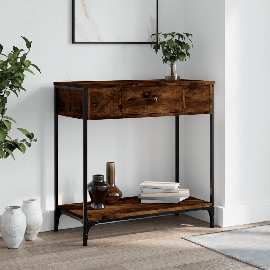vidaXL Konsolentisch Räuchereiche 75x34,5x75 cm Holzwerkstoff