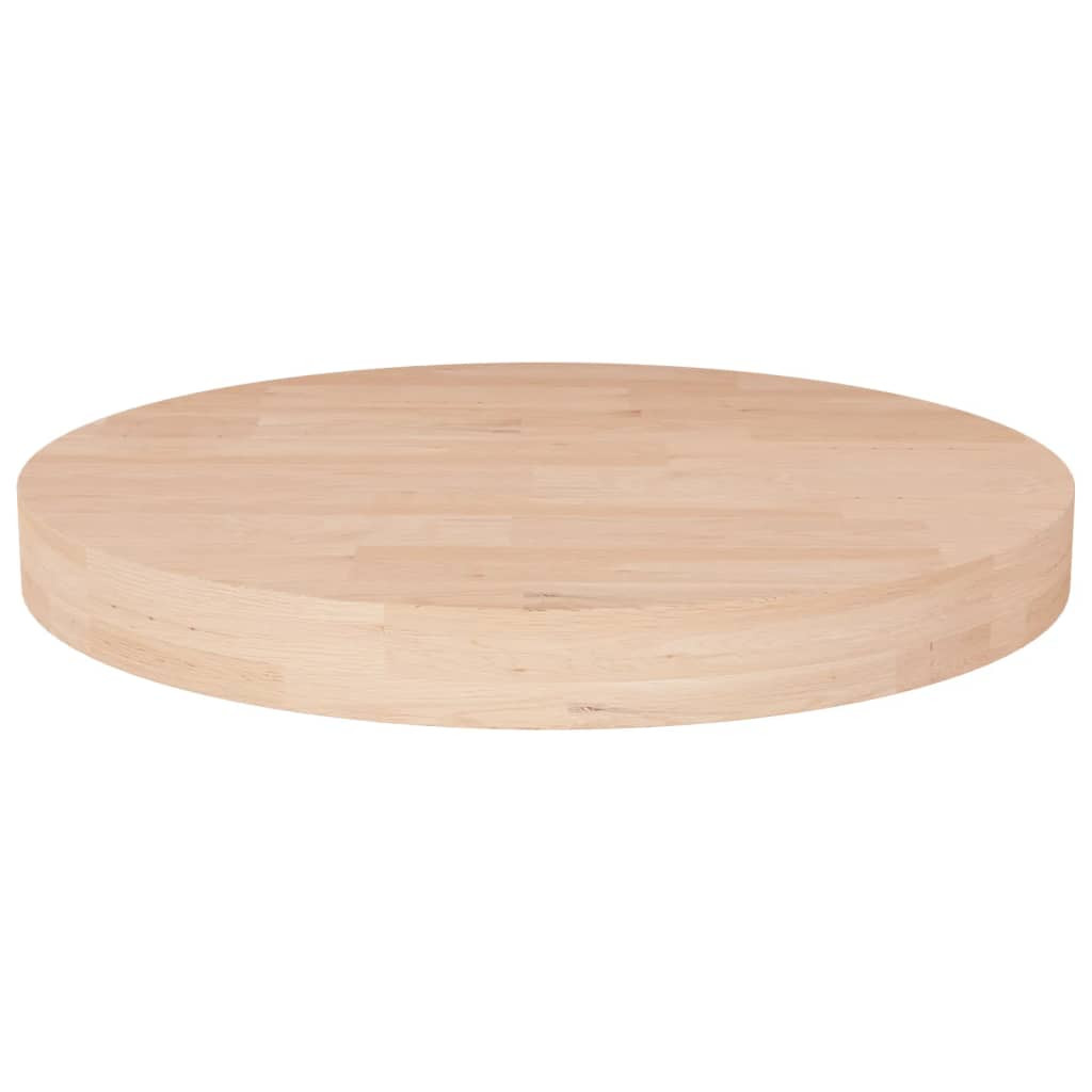vidaXL Runde Tischplatte Ø40x4 cm Unbehandeltes Massivholz Eiche