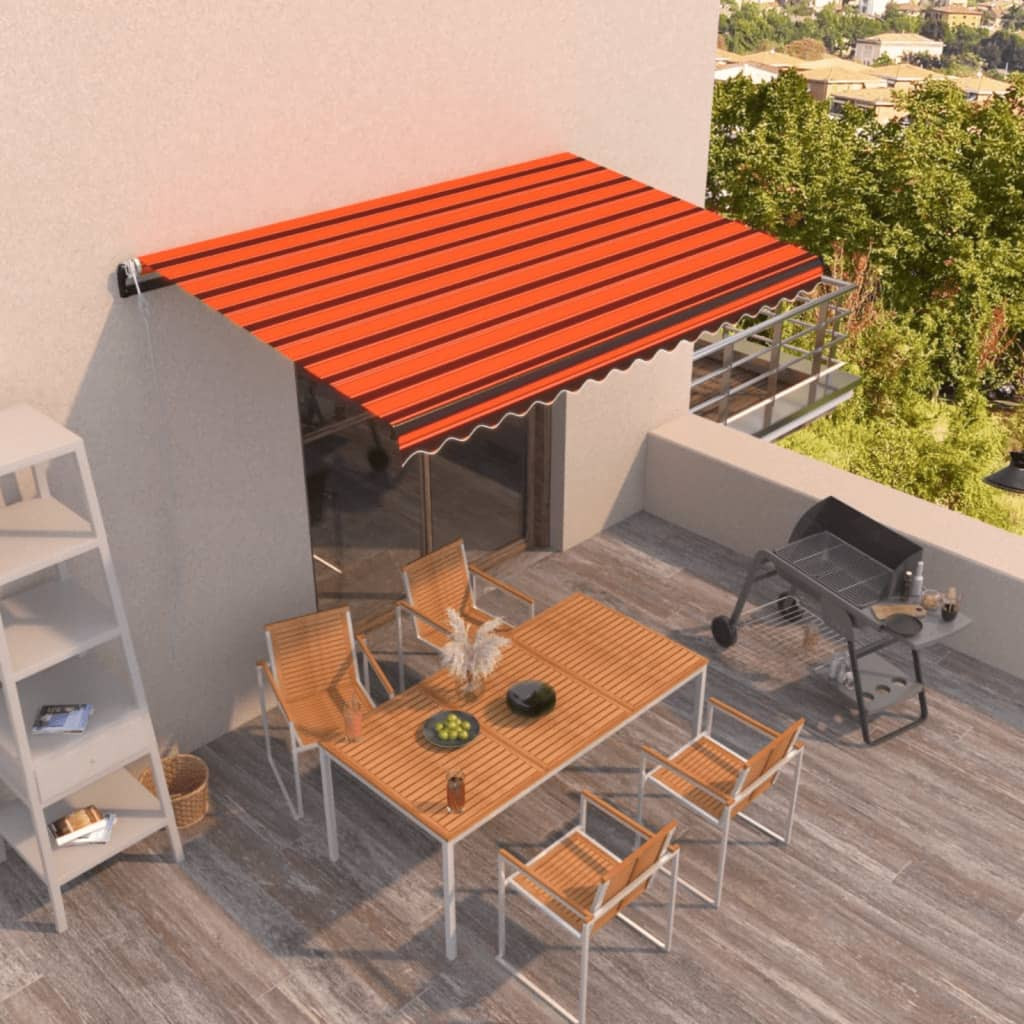vidaXL Markise Automatisch Einziehbar 450x300 cm Orange und Braun