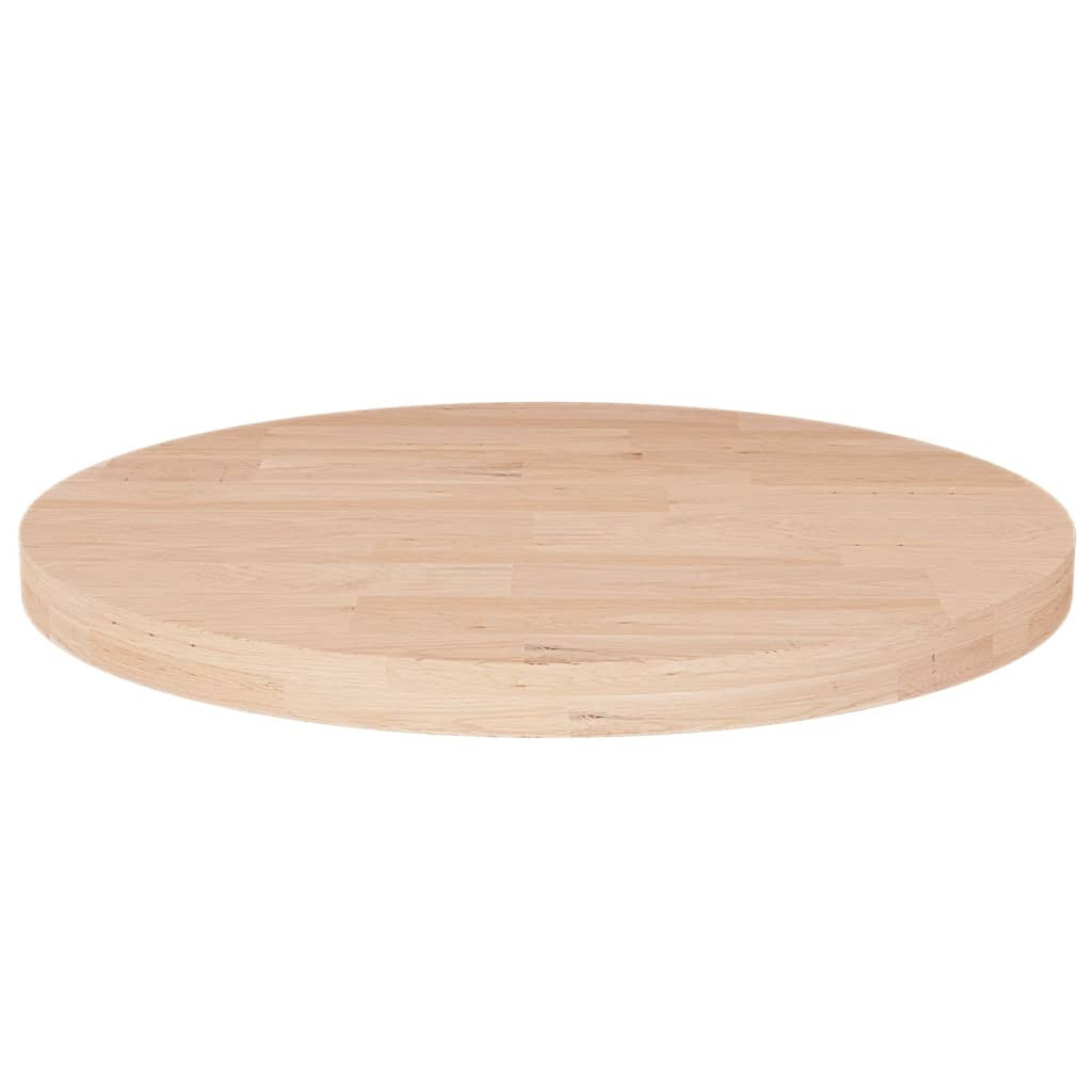 vidaXL Runde Tischplatte Ø40x2,5 cm Unbehandeltes Massivholz Eiche