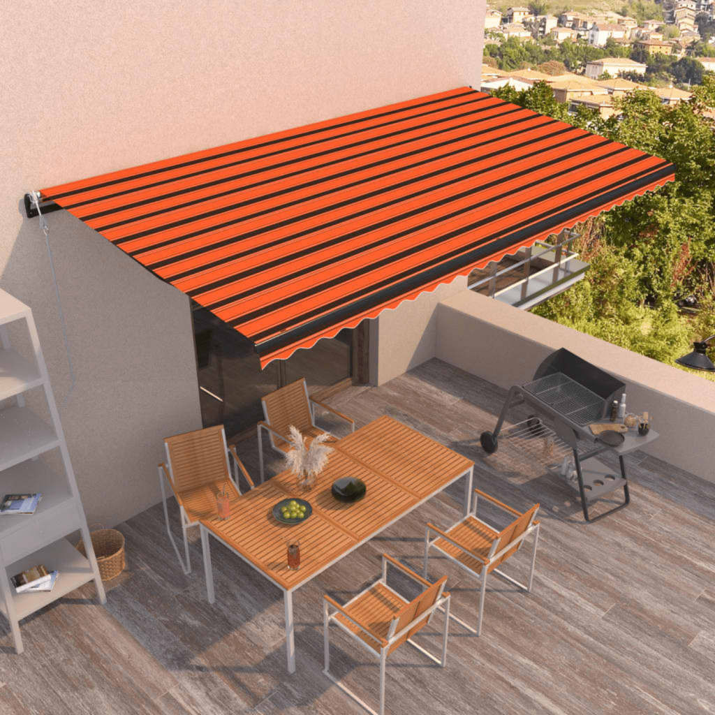 vidaXL Markise Automatisch Einziehbar 600x300 cm Orange und Braun