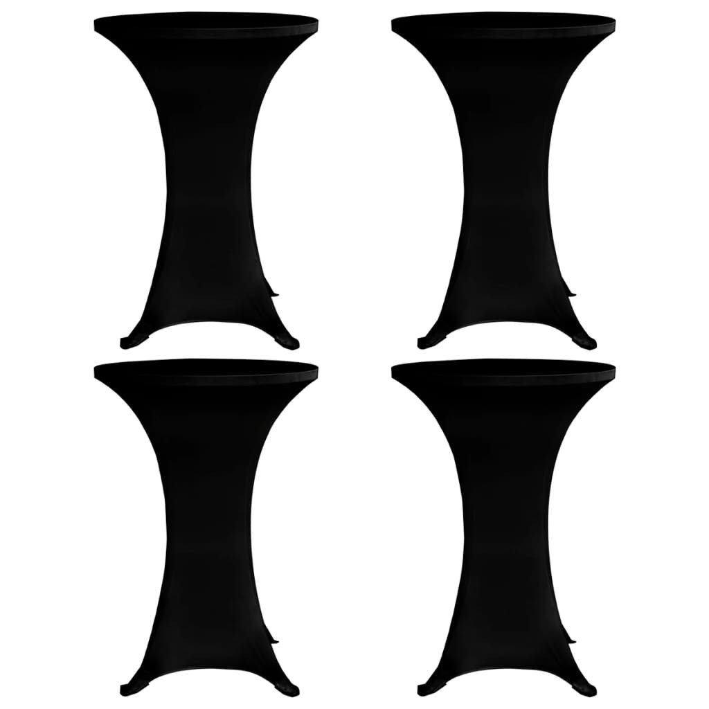 vidaXL Stehtischhussen 4 Stk. Ø 60 cm Schwarz Stretch