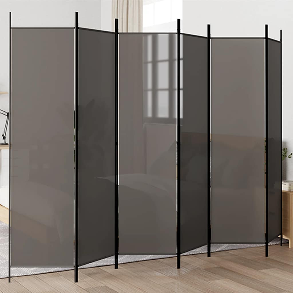 vidaXL 6-tlg. Paravent Anthrazit 300x200 cm Stoff
