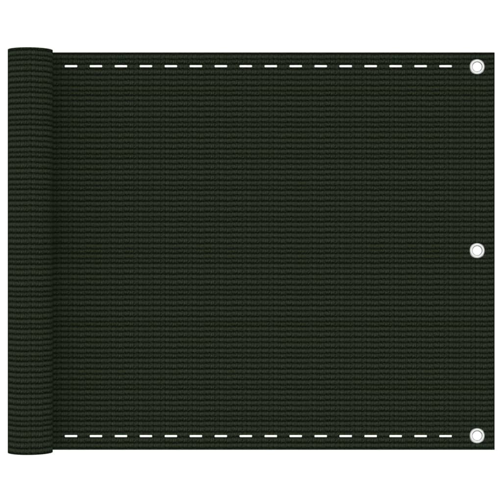 vidaXL Balkon Sichtschutz Dunkelgrün 75x600 cm HDPE