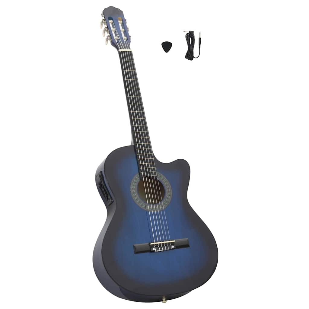 vidaXL Westerngitarre Cutaway mit Equalizer und 6 Saiten Blau