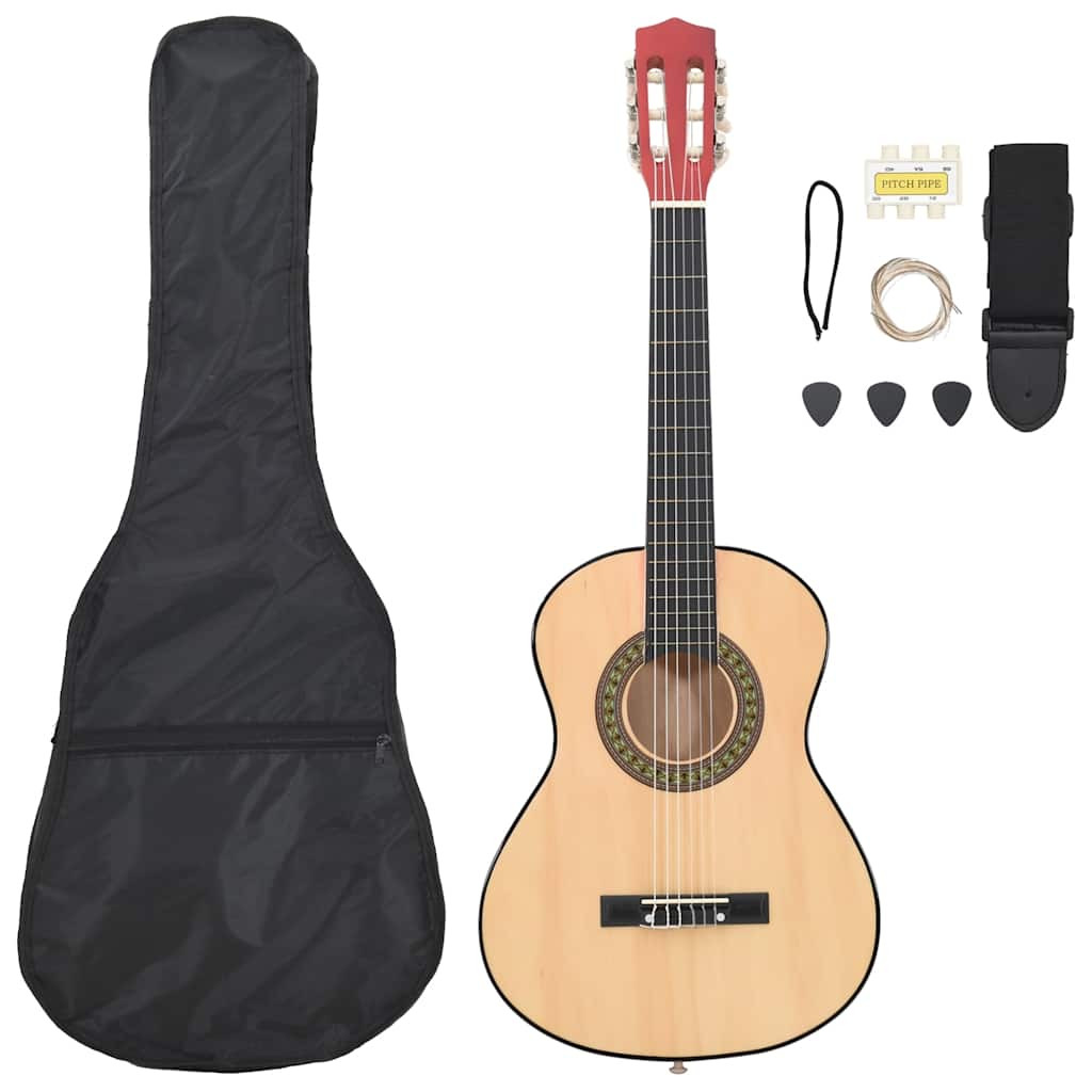 vidaXL 8-tlg. Klassische Gitarre für Kinder-Anfänger 1/2 34"