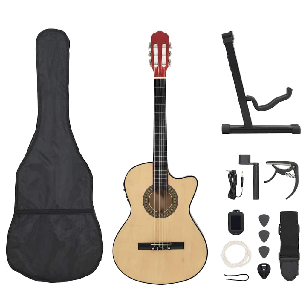 vidaXL 12-tlg. Westerngitarre Set mit Equalizer und 6 Saiten