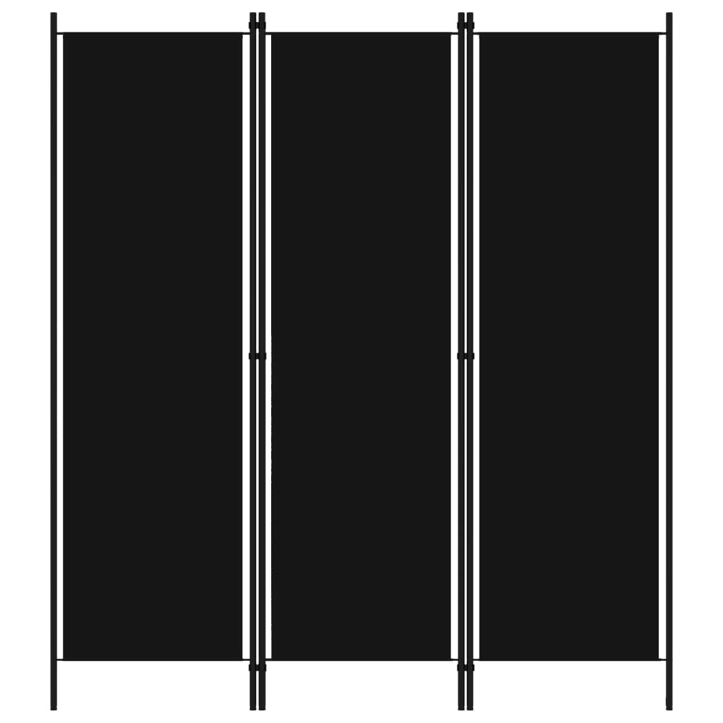 vidaXL 3-tlg. Raumteiler Schwarz 150x180 cm