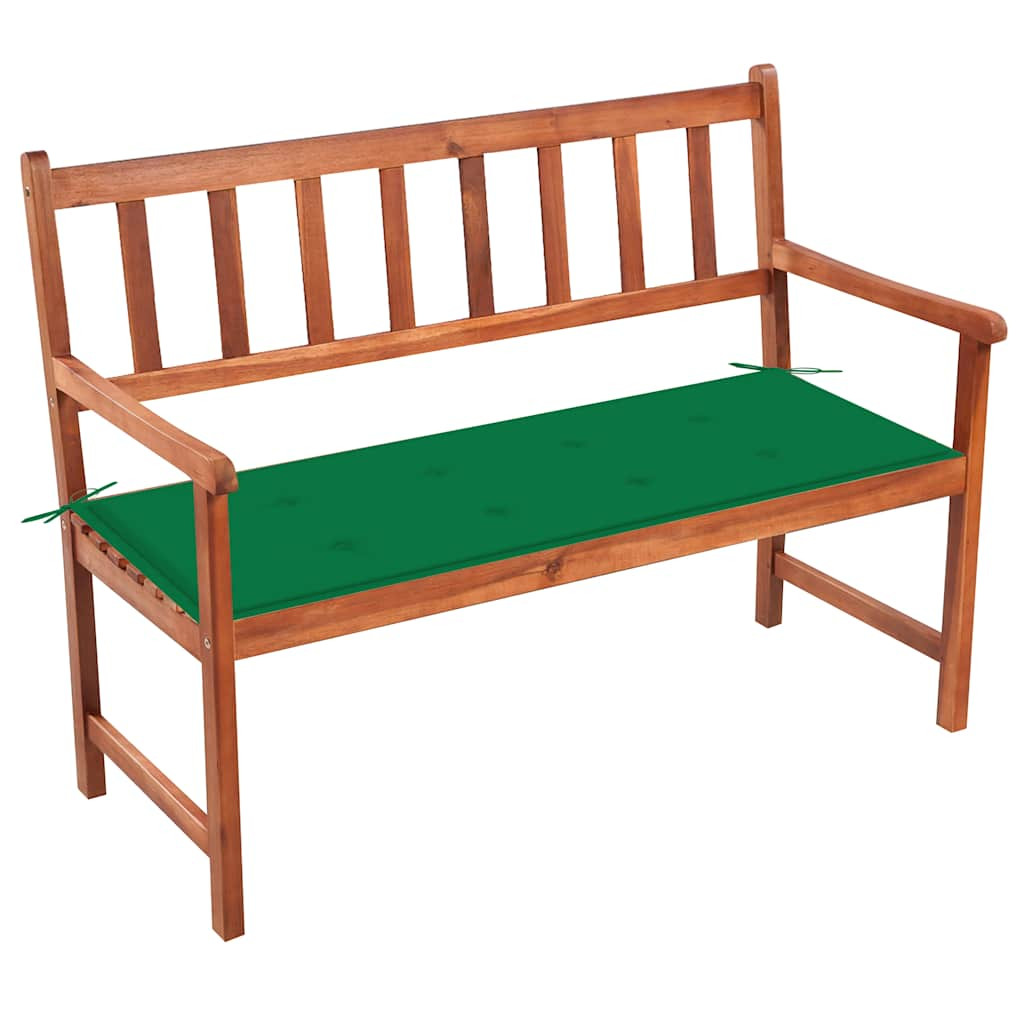 vidaXL Gartenbank mit Auflage 120 cm Massivholz Akazie
