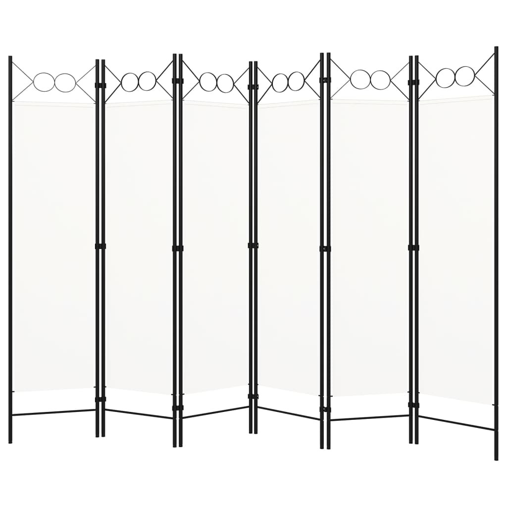vidaXL 6-tlg. Raumteiler Weiß 240x180 cm
