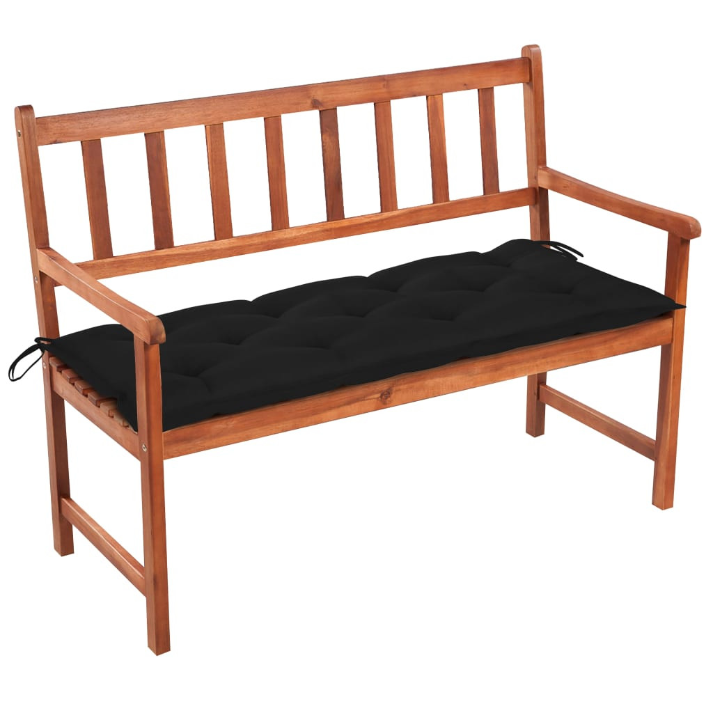 vidaXL Gartenbank mit Auflage 120 cm Massivholz Akazie