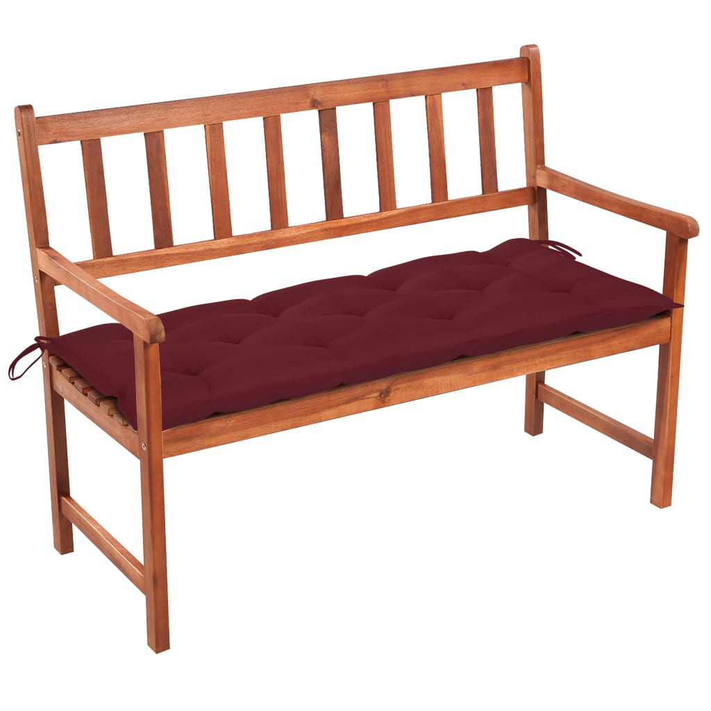 vidaXL Gartenbank mit Auflage 120 cm Massivholz Akazie