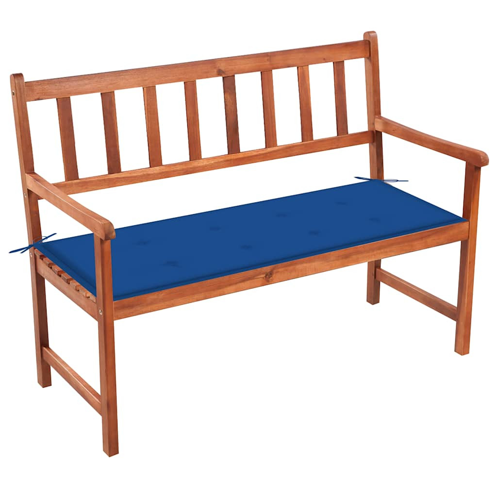 vidaXL Gartenbank mit Auflage 120 cm Massivholz Akazie