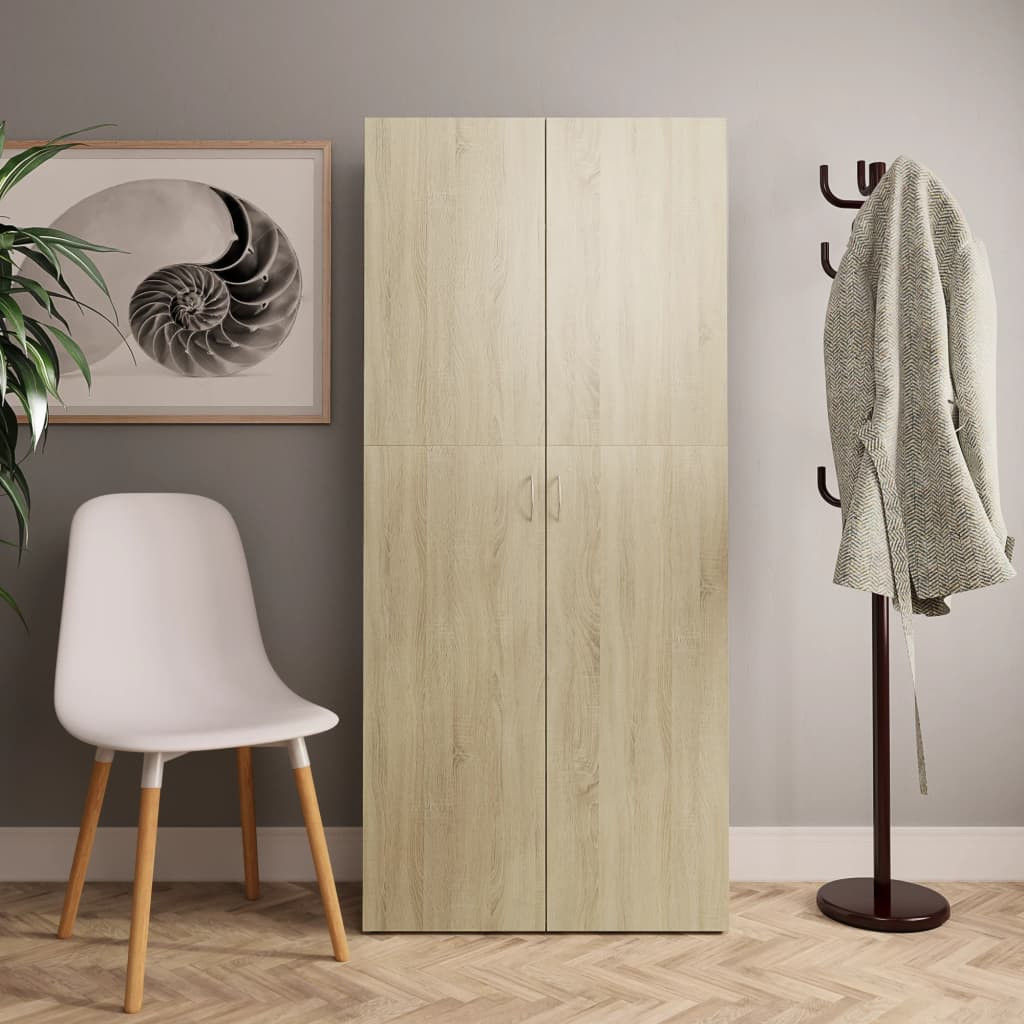 vidaXL Schuhschrank Sonoma-Eiche 80x35,5x180 cm Holzwerkstoff