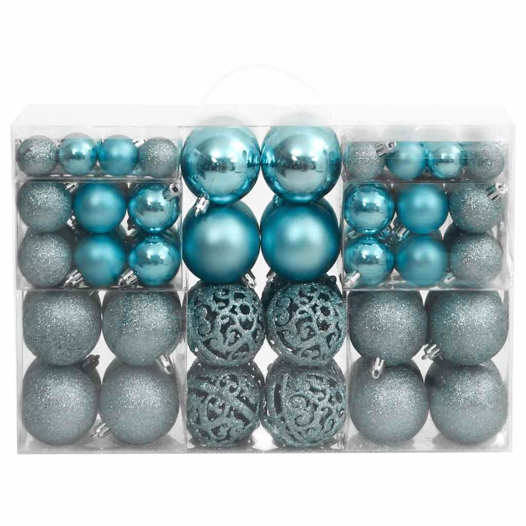 vidaXL Weihnachtskugeln 100 Stk. Türkis 3 / 4 / 6 cm
