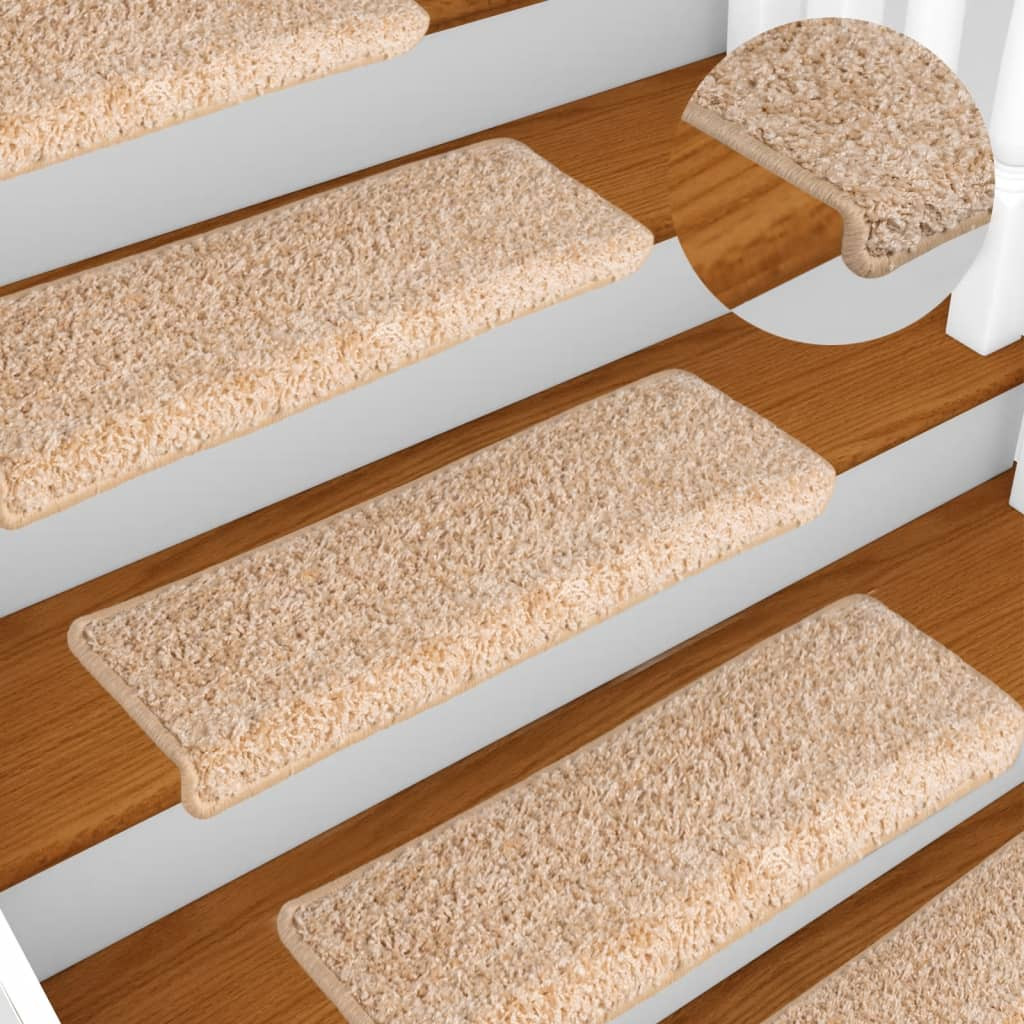 vidaXL Stufenmatten 15 Stk. 65x21x4 cm Gold Rechteckiger Rand