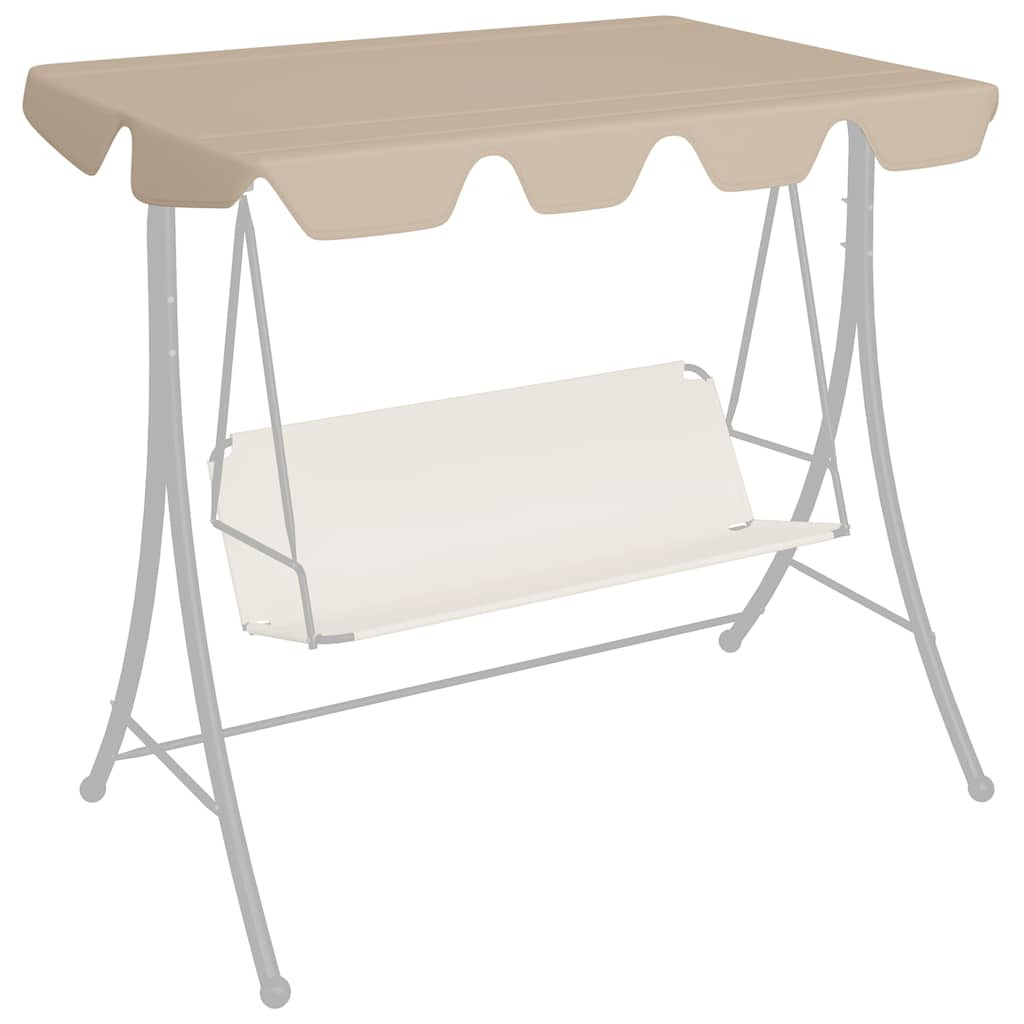 vidaXL Ersatzdach für Hollywoodschaukel Beige 188/168x145/110 cm