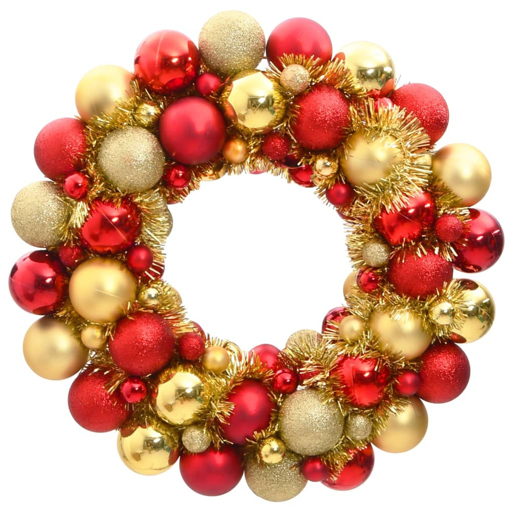 vidaXL Weihnachtskranz Rot und Golden 45 cm Polystyrol