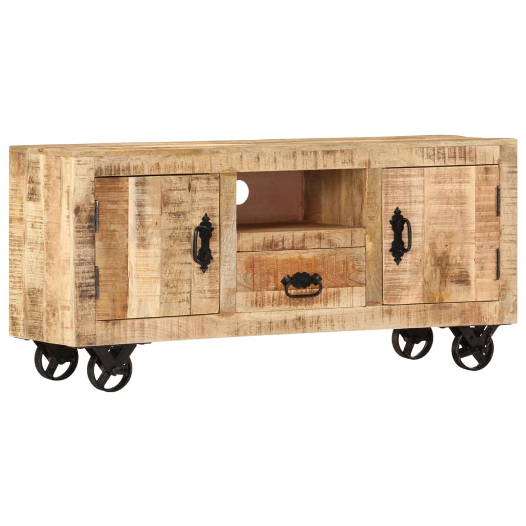 vidaXL TV-Schrank Raues Mangoholz 110x30x50 cm