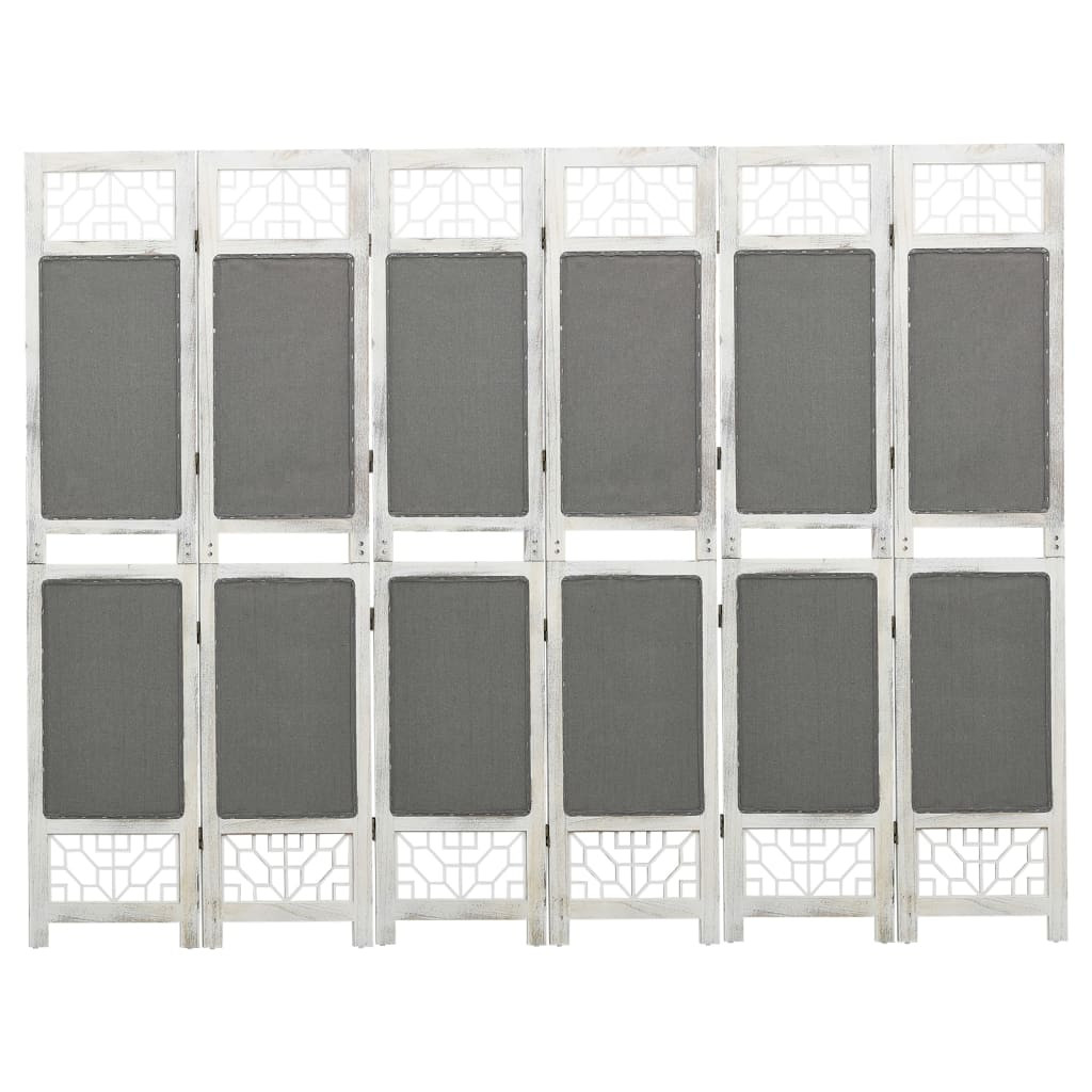 vidaXL 6-tlg. Raumteiler Grau 210x165 cm Stoff