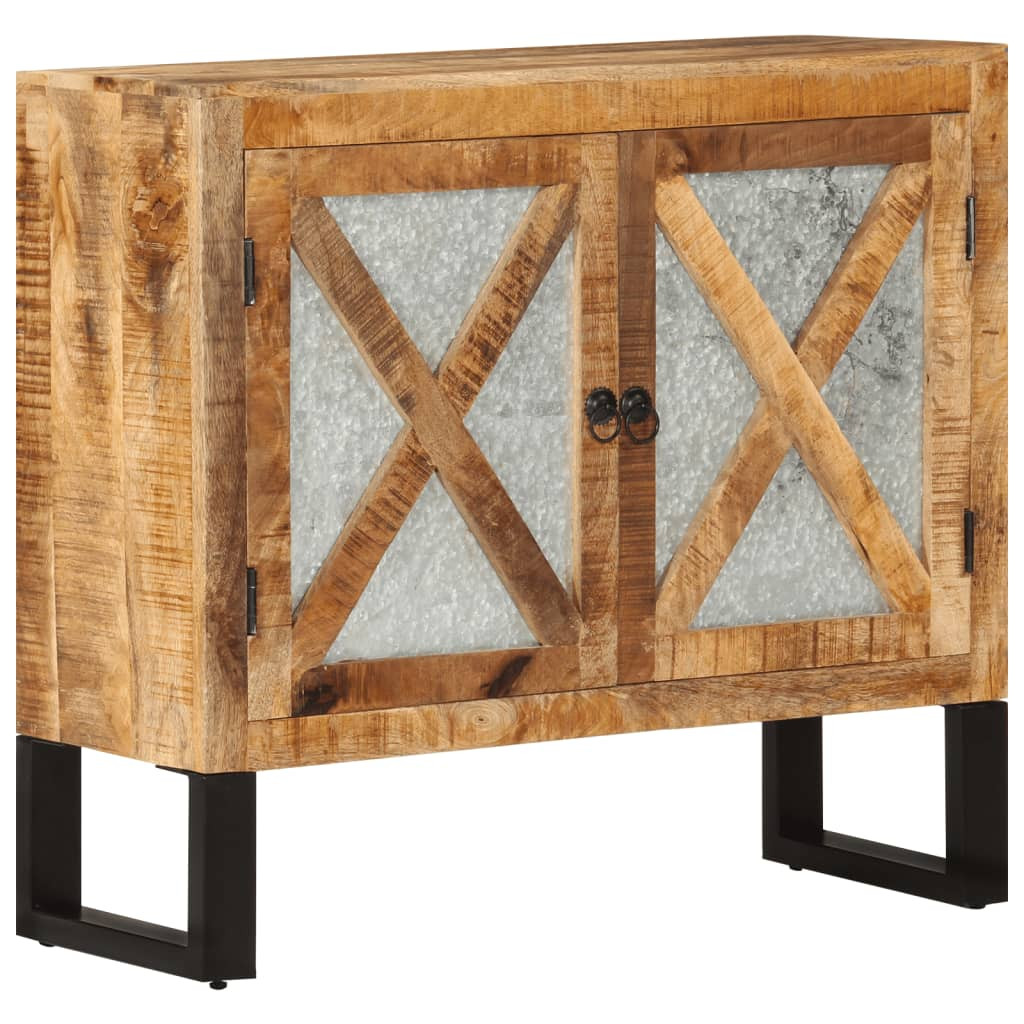 vidaXL Sideboard 80x30x71 cm Massives Raues Mangoholz und Metall