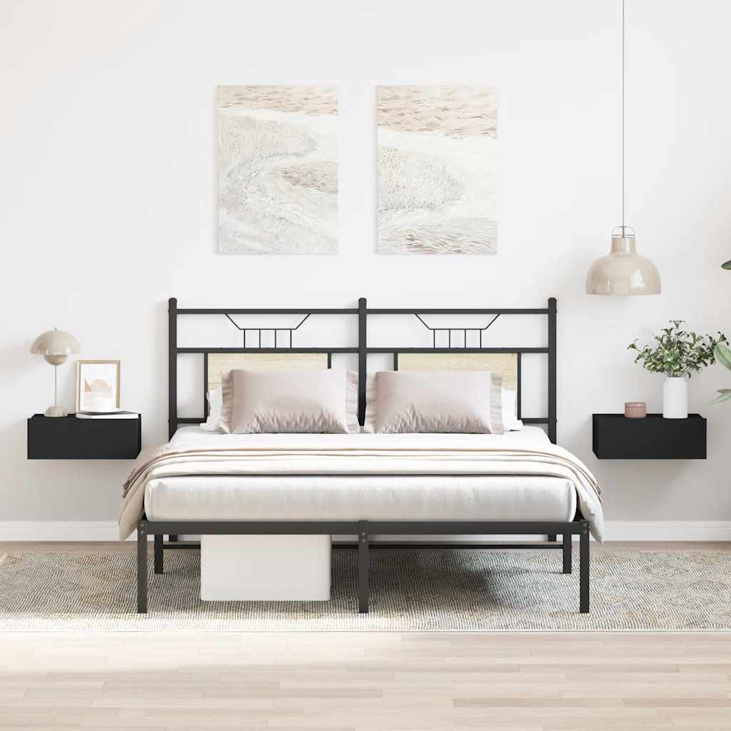 vidaXL Hängende Nachttische 2 Stk. Schwarz 40x30x15 cm Holzwerkstoff