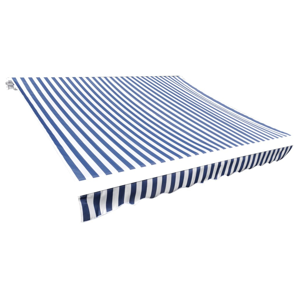 vidaXL Ersatzstoff für Markise Blau und Weiß 5x3 m Polyester