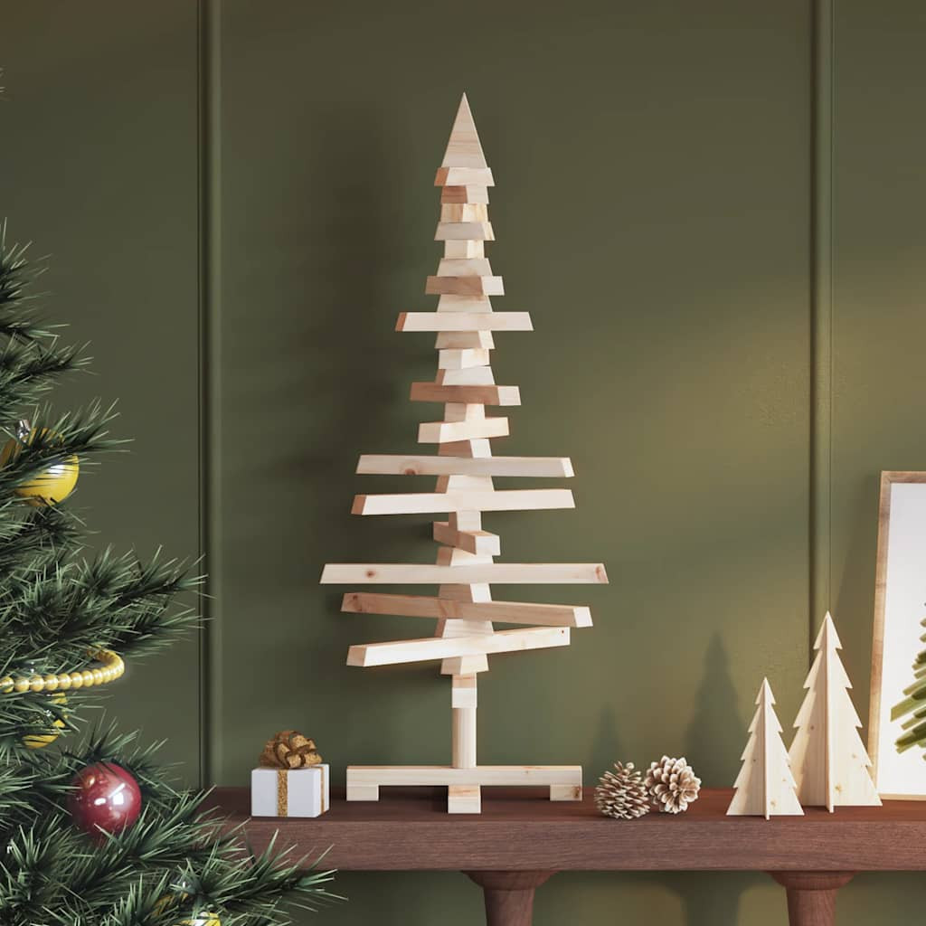 vidaXL | Holz Weihnachtsbaum | natürlich 90 cm Massivholz Kiefer