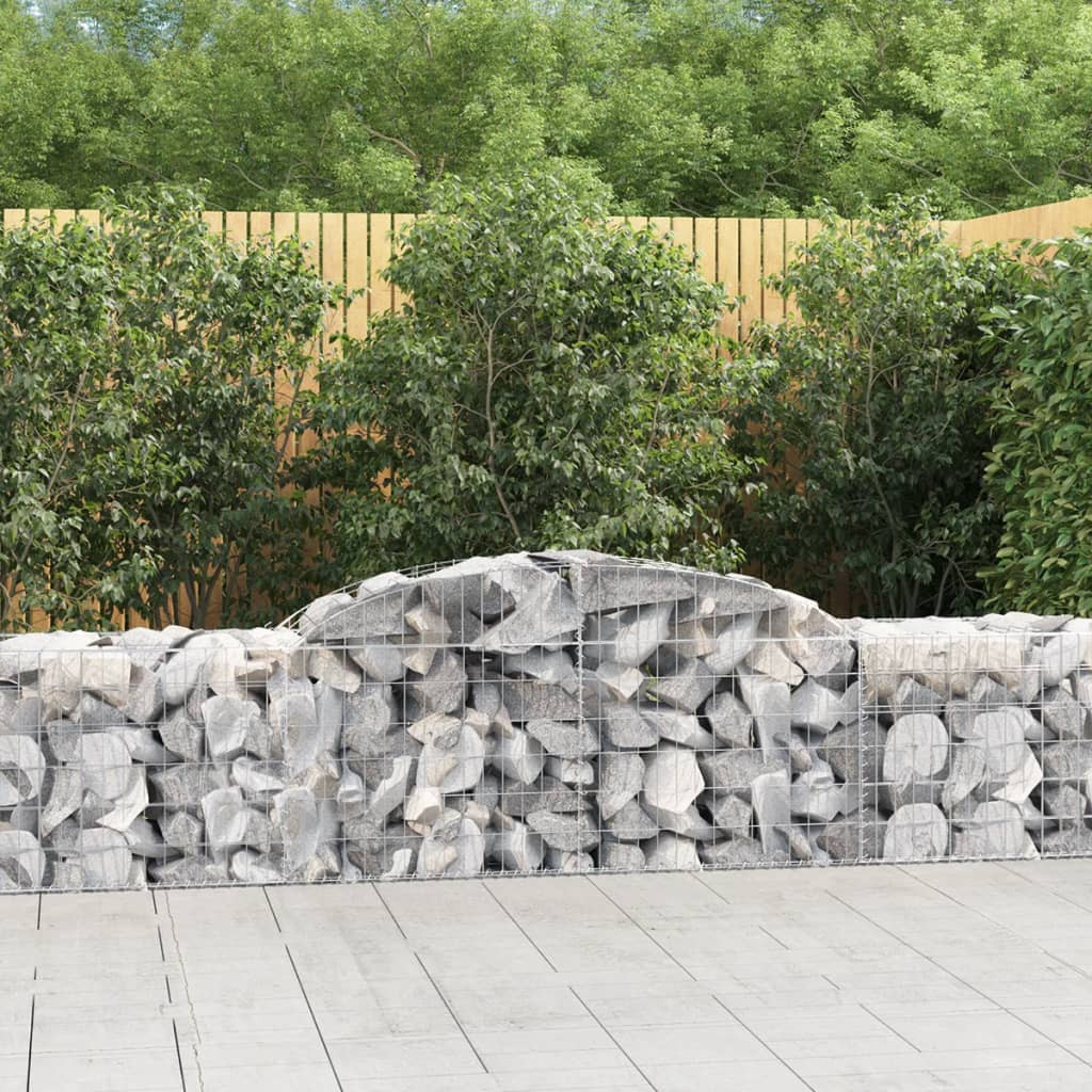 vidaXL Gabionen mit Hochbogen 10 Stk. 300x50x60/80 cm Verzinktes Eisen