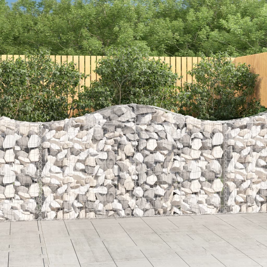 vidaXL Gabionen mit Hochbogen 10Stk. 200x30x100/120cm Verzinktes Eisen