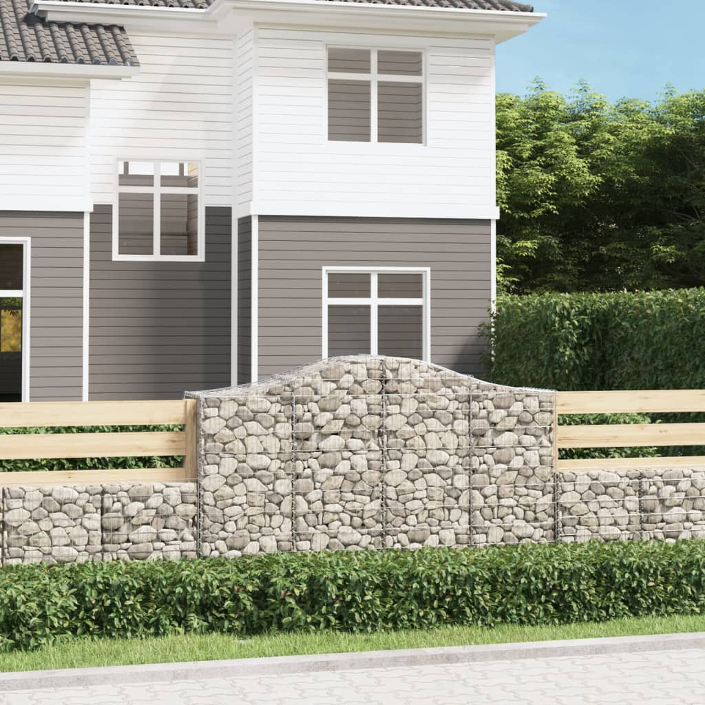 vidaXL Gabionen mit Hochbogen 40Stk. 200x50x120/140cm Verzinktes Eisen
