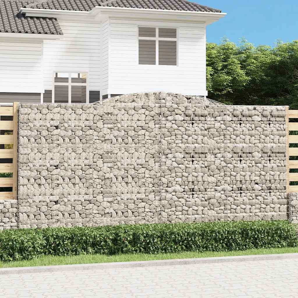 vidaXL Gabionen mit Hochbogen 10Stk. 400x50x200/220cm Verzinktes Eisen
