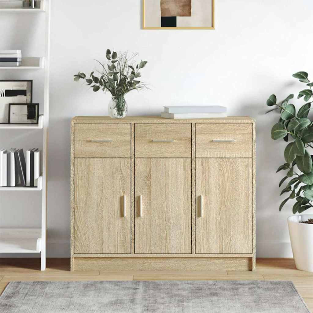vidaXL Sideboard Sonoma-Eiche 91x28x75 cm Holzwerkstoff