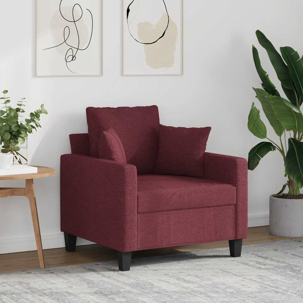 vidaXL Sessel Weinrot 60 cm Stoff