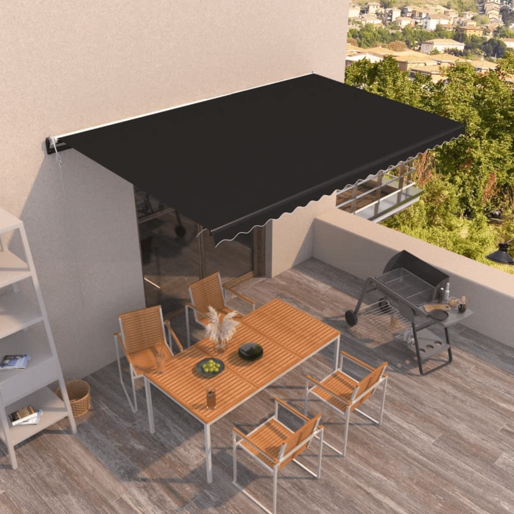 vidaXL Markise Automatisch Einziehbar 500x350 cm Anthrazit
