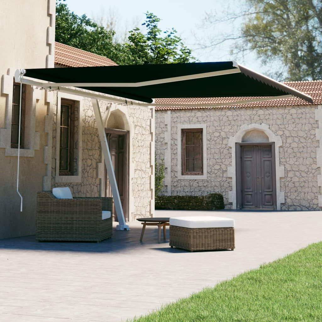 vidaXL Standmarkise Einziehbar Handbetrieben 400x300 cm Anthrazit