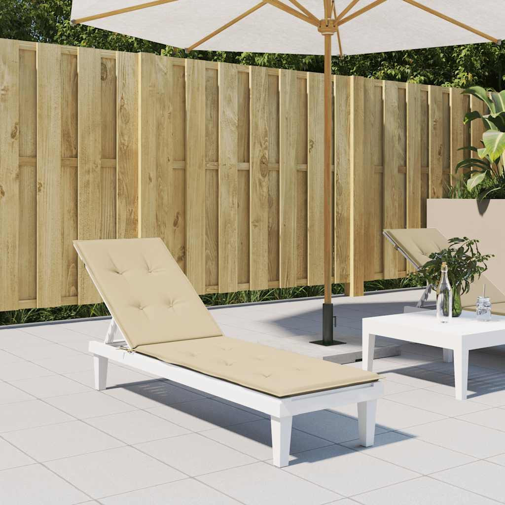 vidaXL Liegestuhl-Auflage Beige (75+105)x50x4 cm