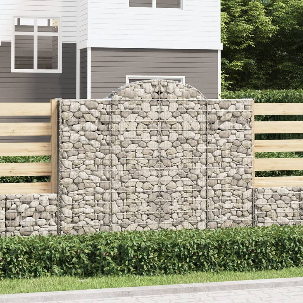 vidaXL Gabionen mit Hochbogen 18Stk. 200x50x160/180cm Verzinktes Eisen