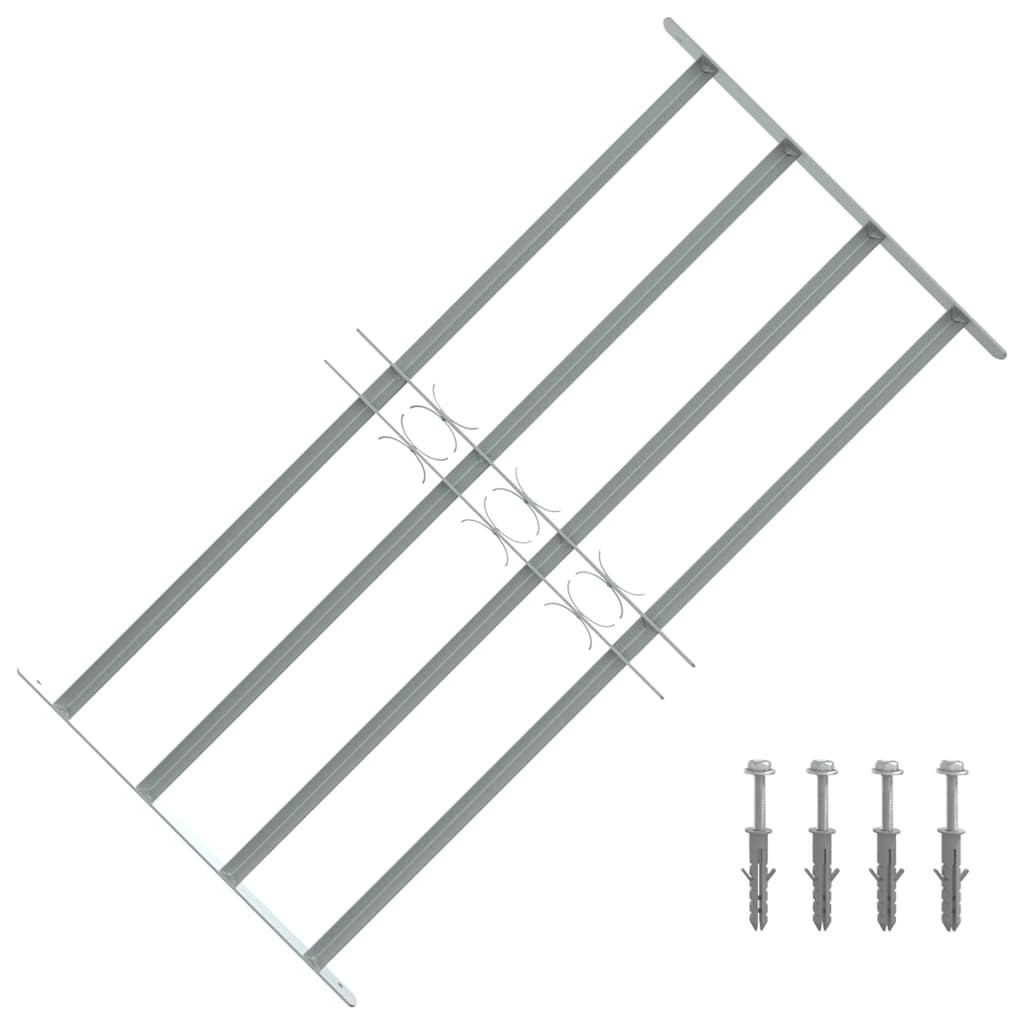 vidaXL Fenstergitter 700-1050 mm Galvanisiertes Stahl Silber