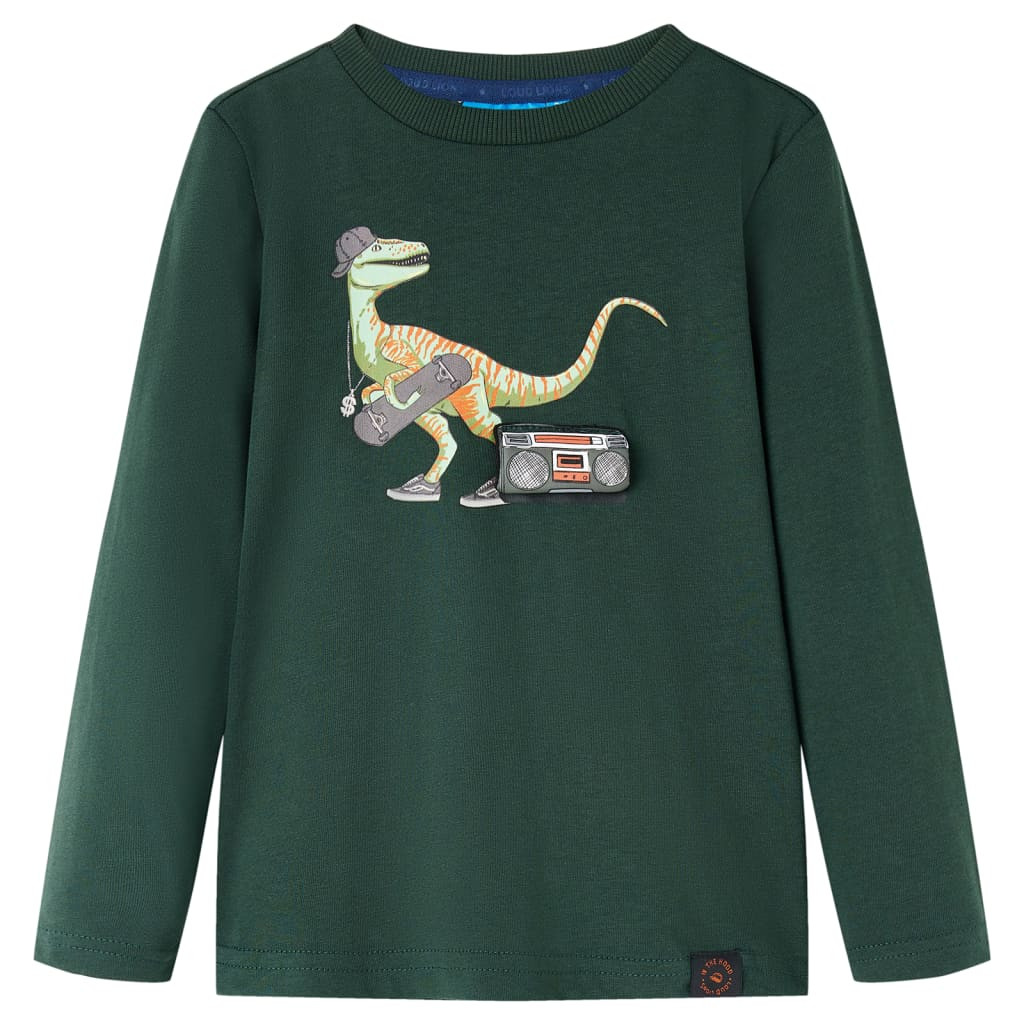 Kinder-Langarmshirt Dunkelgrün 104