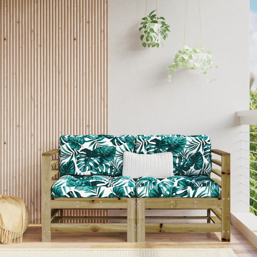 vidaXL Garten-Ecksofas 2 Stk. Kiefernholz Imprägniert